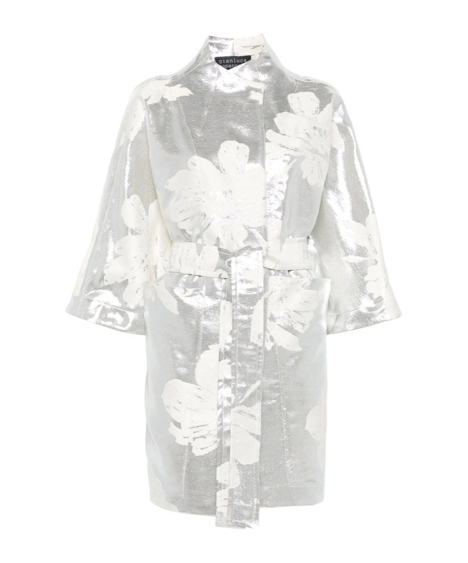 Gianluca Capannolo Floral Pattern Casual Jacket In Gray
