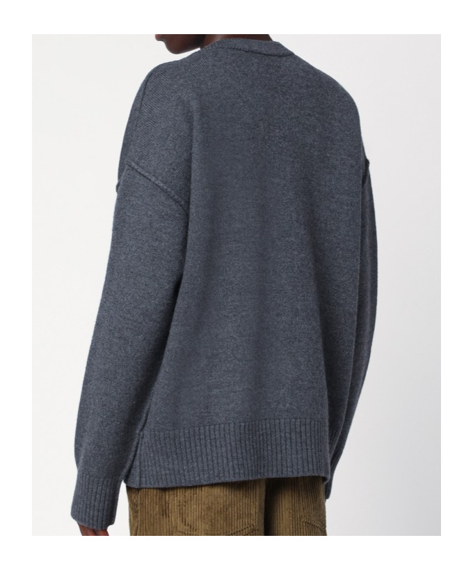Ami Alexandre Mattiussi Ami Paris Grey Ami De Coeur Cardigan Men In Blue