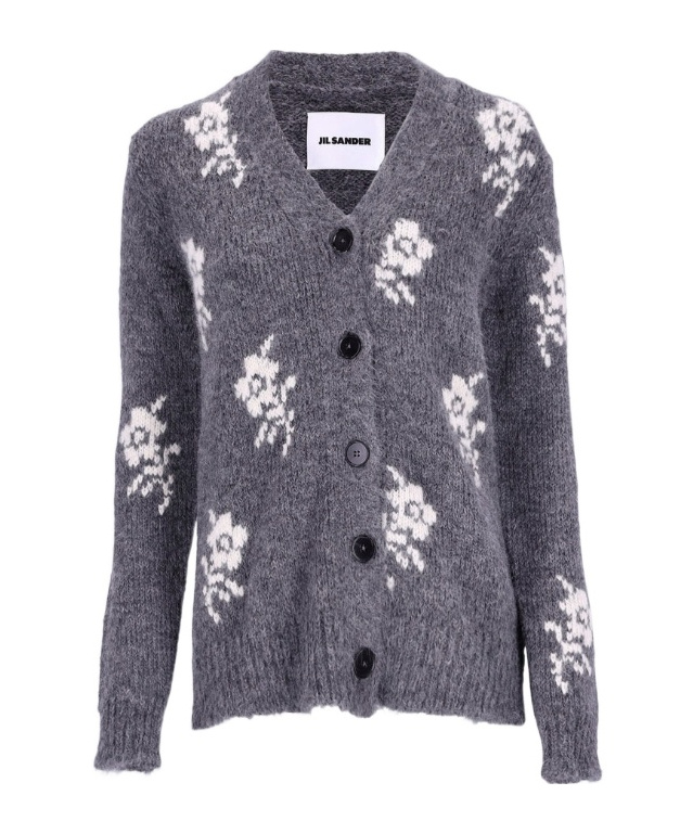 Jil Sander V-neck Cardigan In Gray