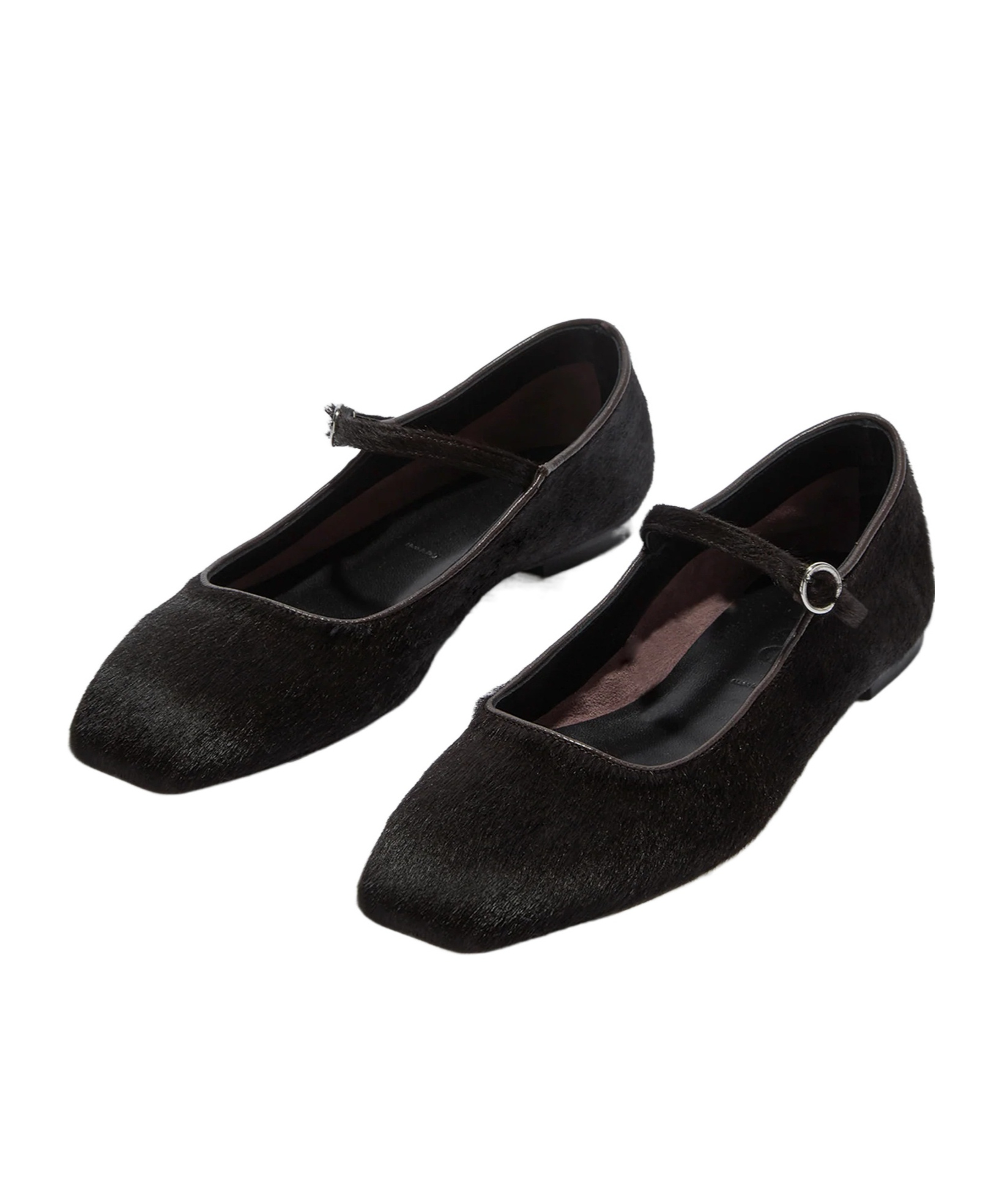 Aeyde Flat Ballerina Shoes Buckle Strap In Black