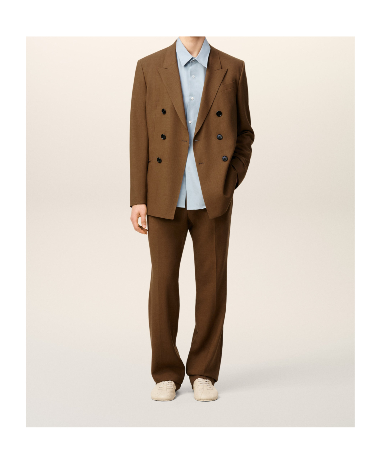 Ami Alexandre Mattiussi Ami Double-breasted Light Wool Twill Blazer