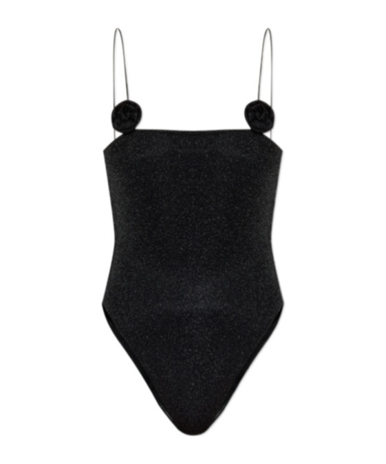 Oseree Spaghetti Strap One-piece Swimsuit In Black