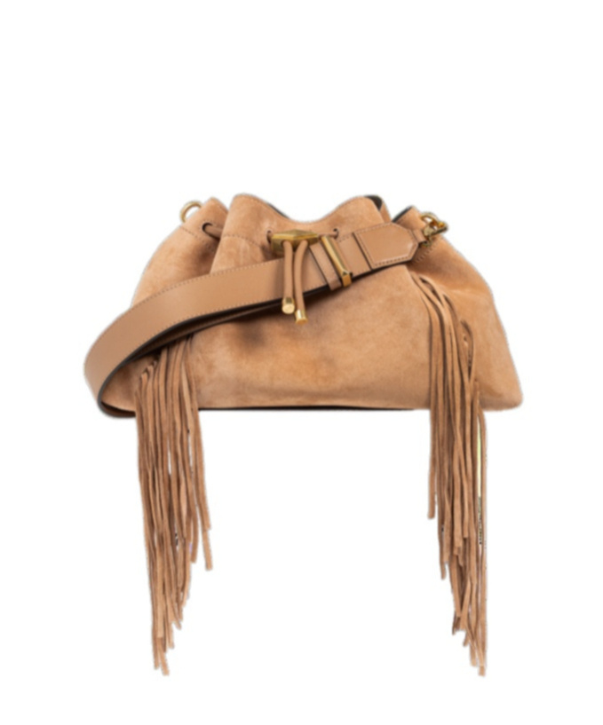 Jimmy Choo Medium Cinch Suede Shoulder Bag With Fringes