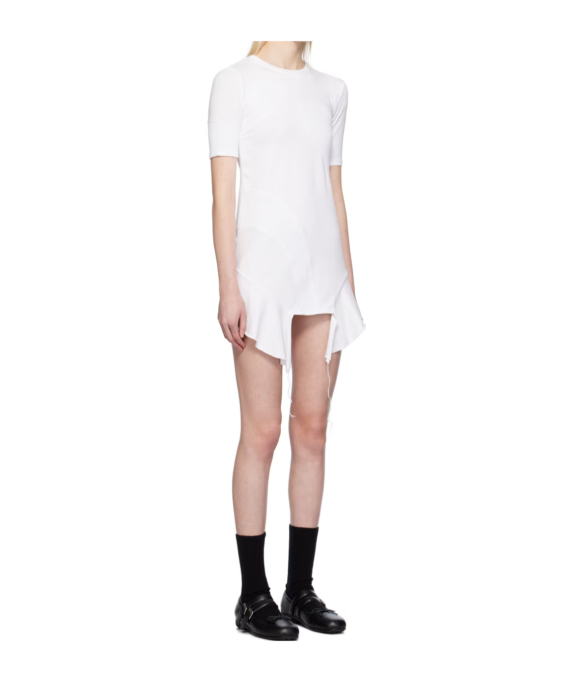 Open Yy Paneled Mini Dress In White
