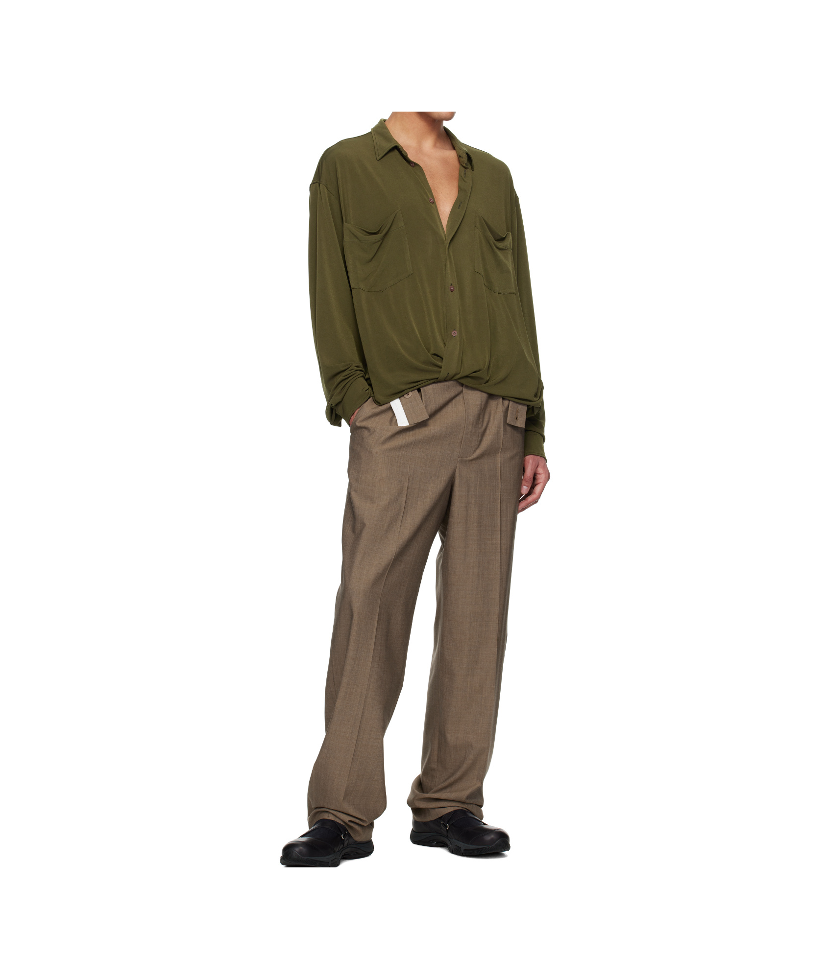 Magliano Brown Link Double Pleats Trouseres In Brown