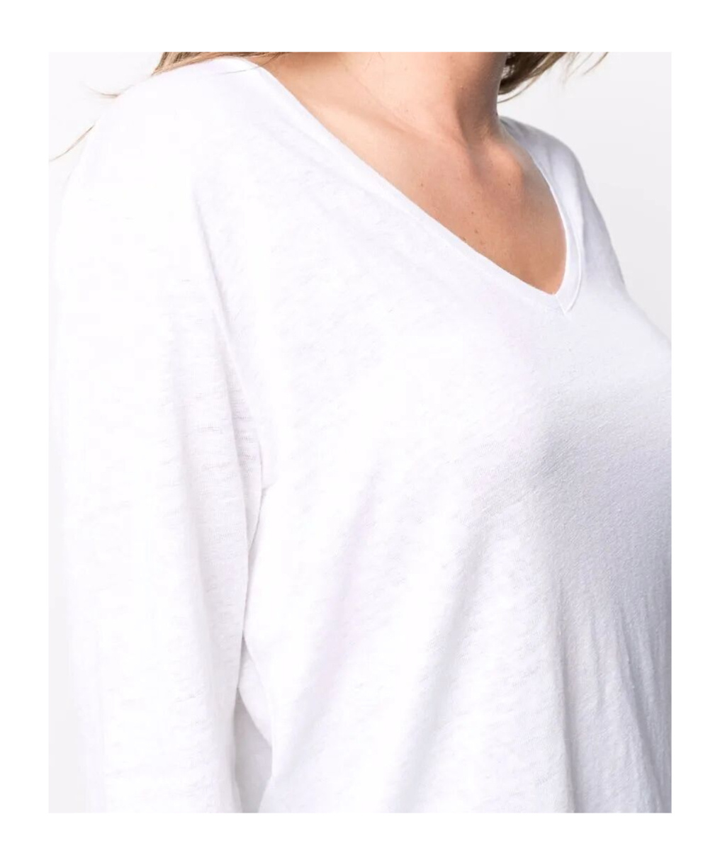 Shop Majestic V-neck Sweater In White