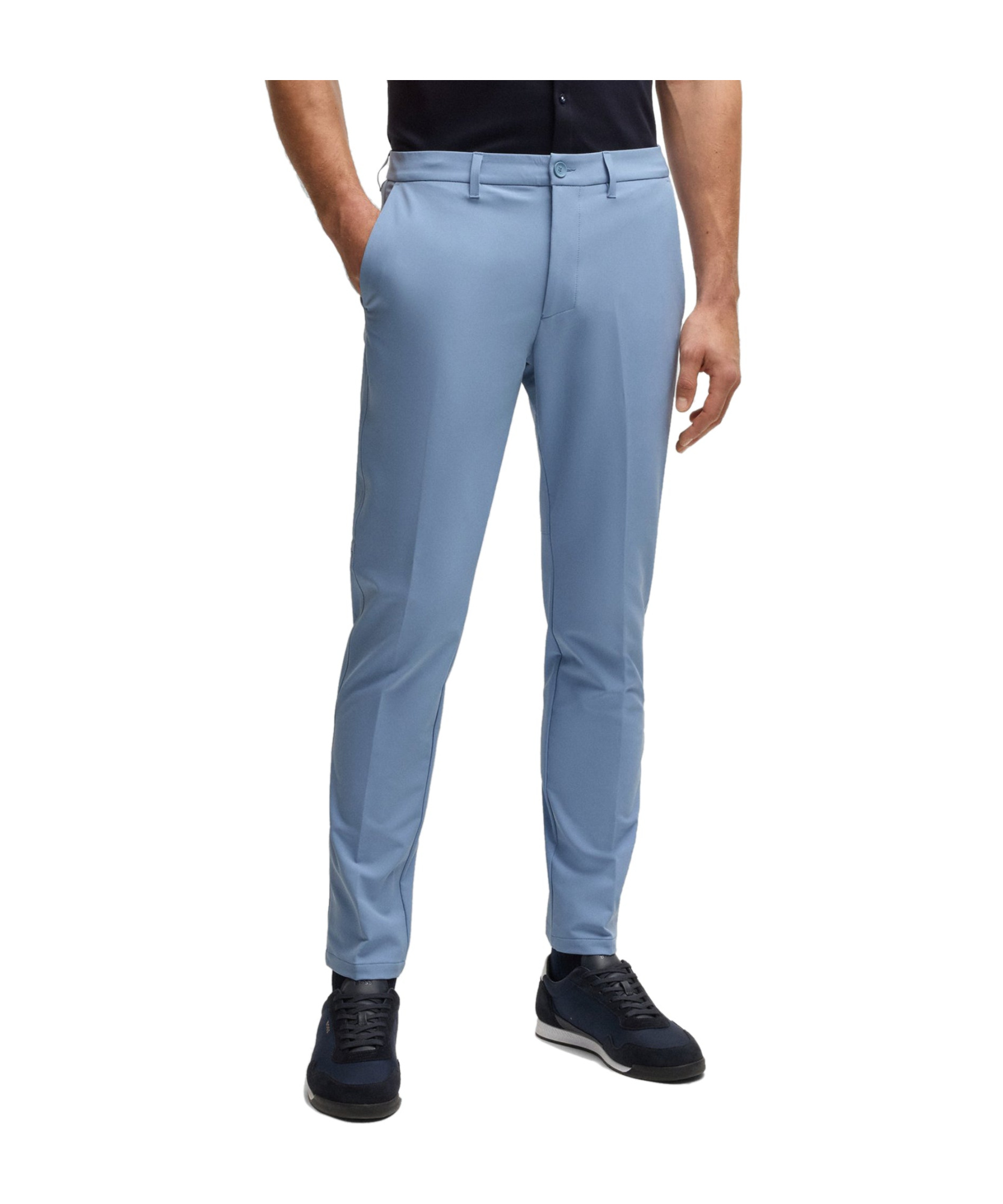 Hugo Boss Slim-fit Chinos In Stretch-cotton Gabardine In Blue