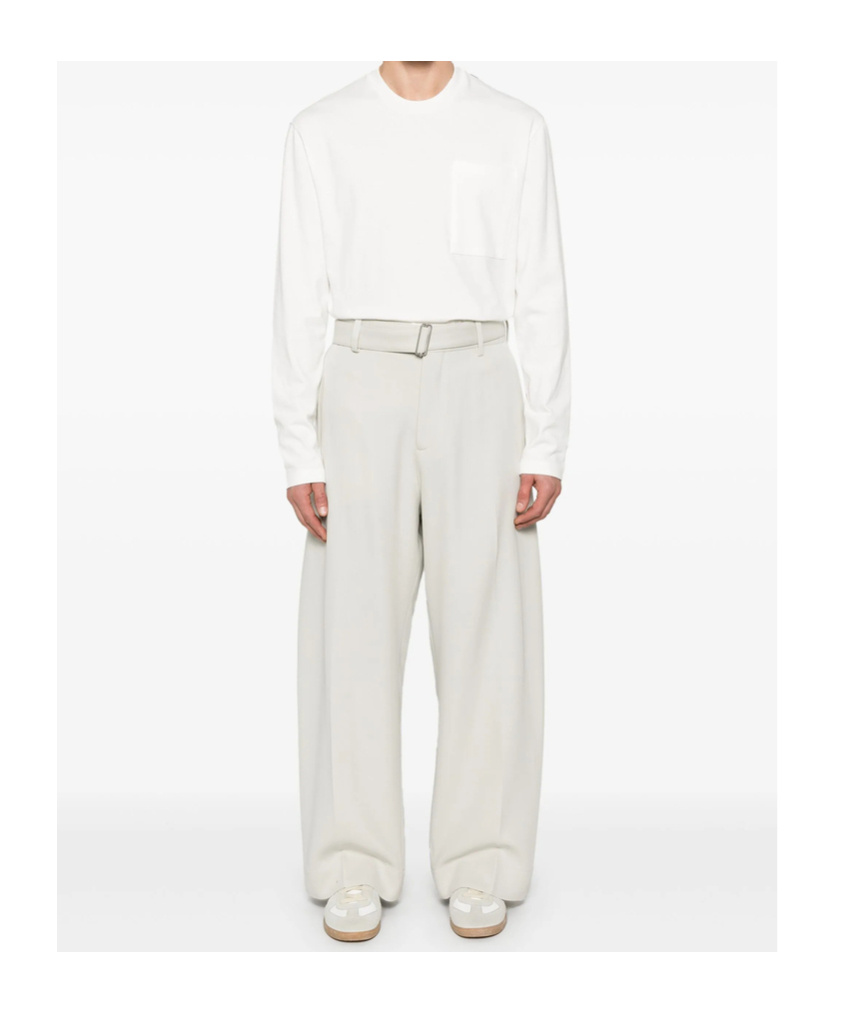 Studio Nicholson Belt-loop Casual Pants In White