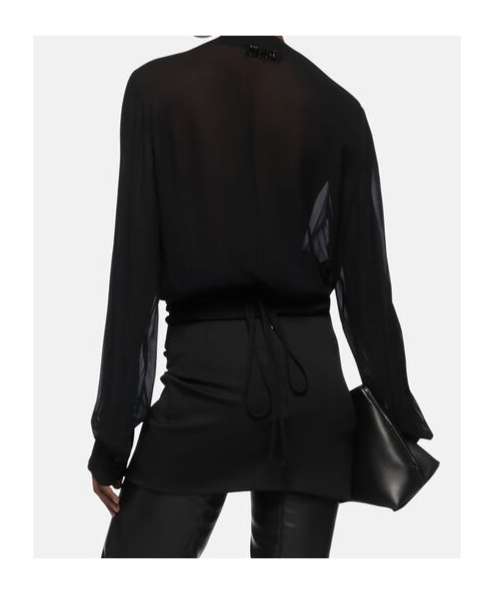 Attico V-neck Shirt In Black