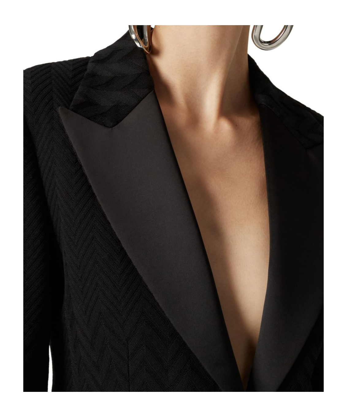 Missoni Lapel Long-sleeved Suit Jacket In Black