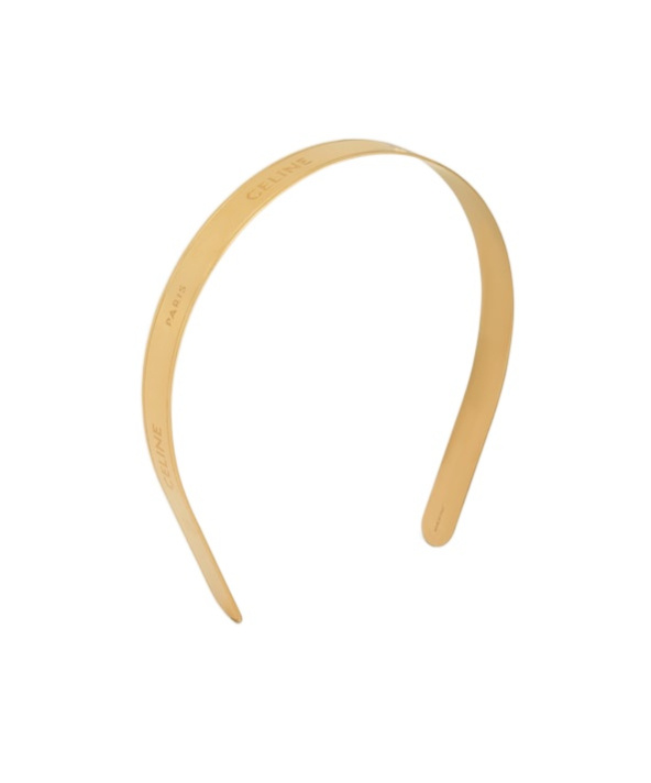 Celine Paris Thin Headband In Steel In Gold