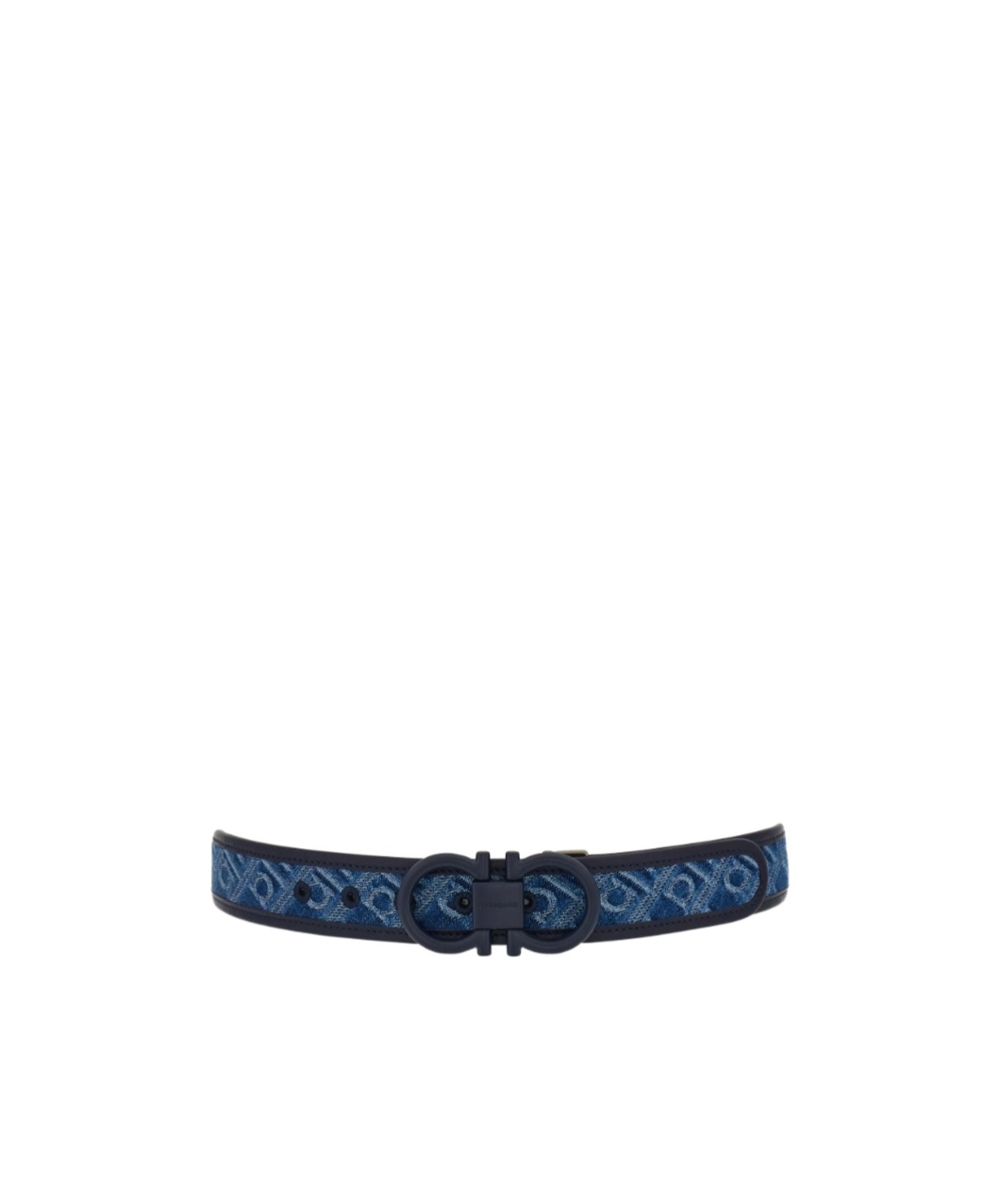 Ferragamo Monogram Adjustable Belt In Blue