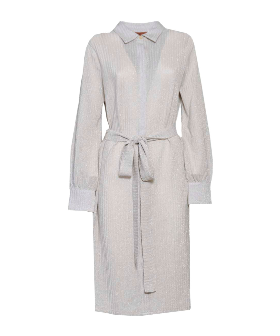 Shop Missoni Lamé-effect Belted Shirtdress In White