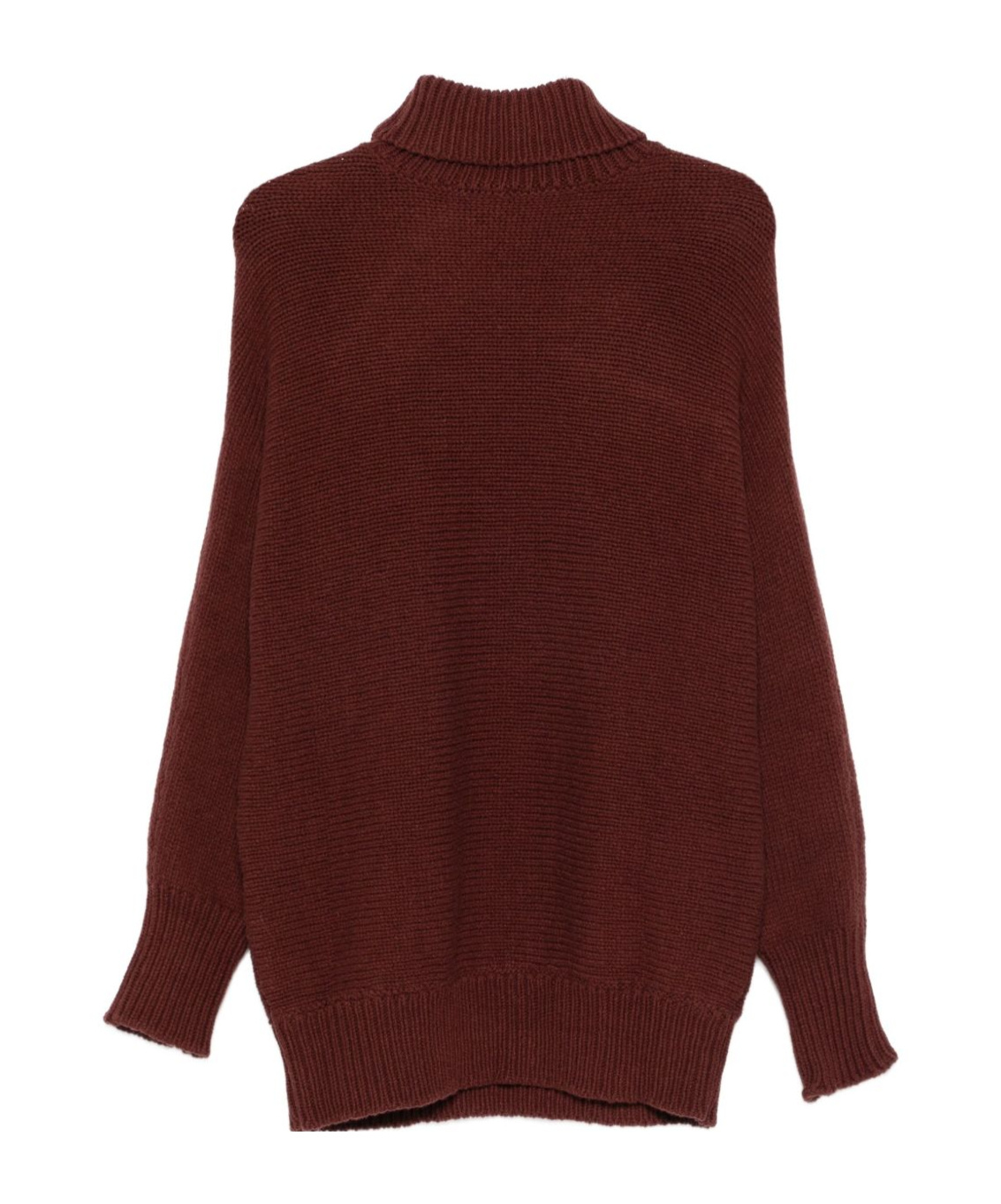 Alysi Turtleneck Knitted Sweater In Burgundy