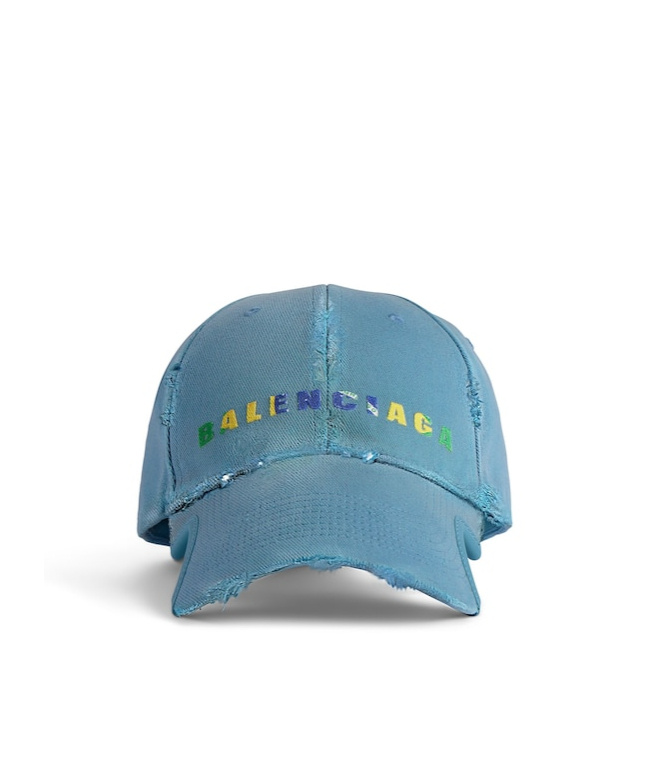 Balenciaga International Cap In Gray-blue