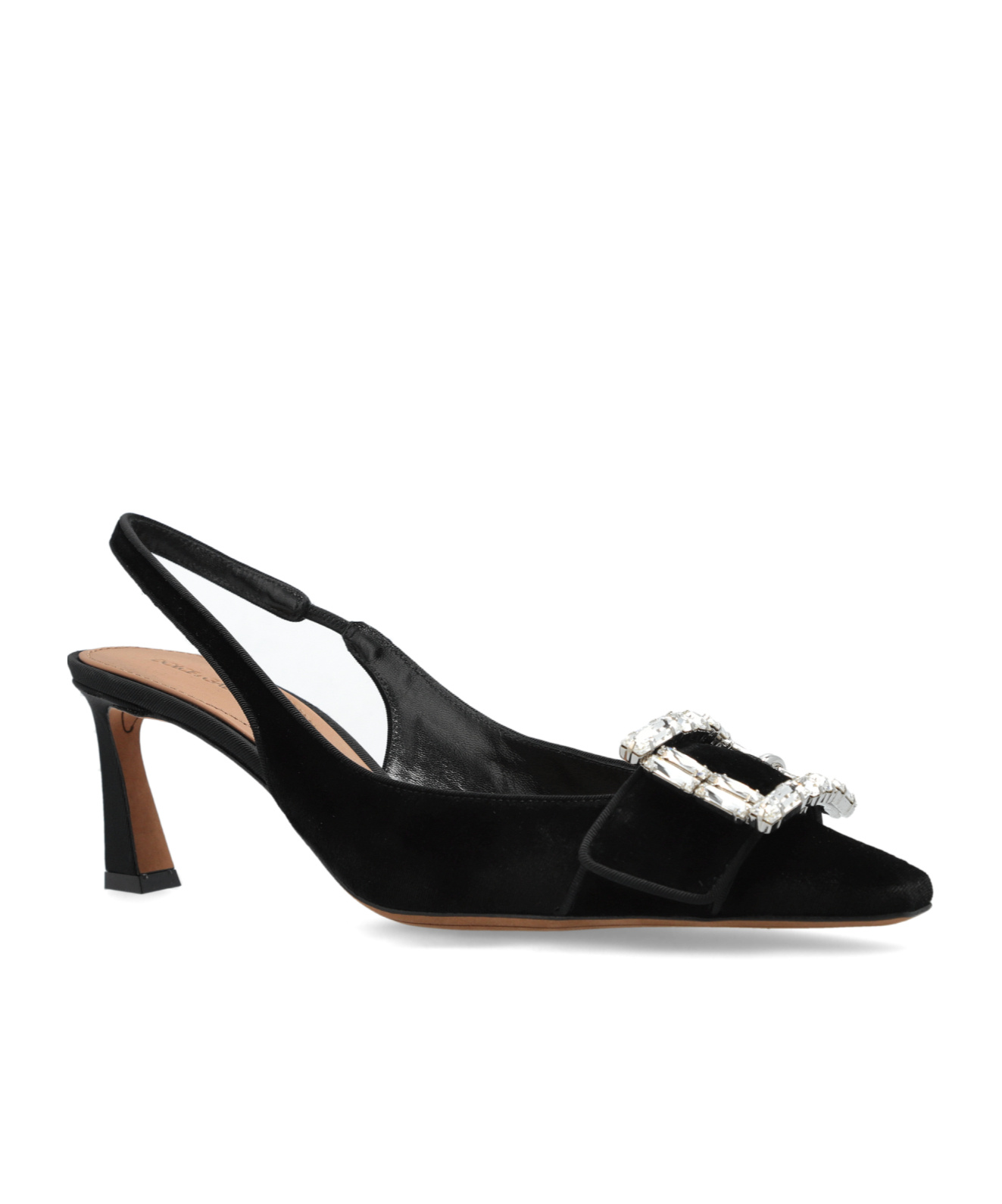 Dolce & Gabbana Crystal-buckle Slingback Pumps In Black