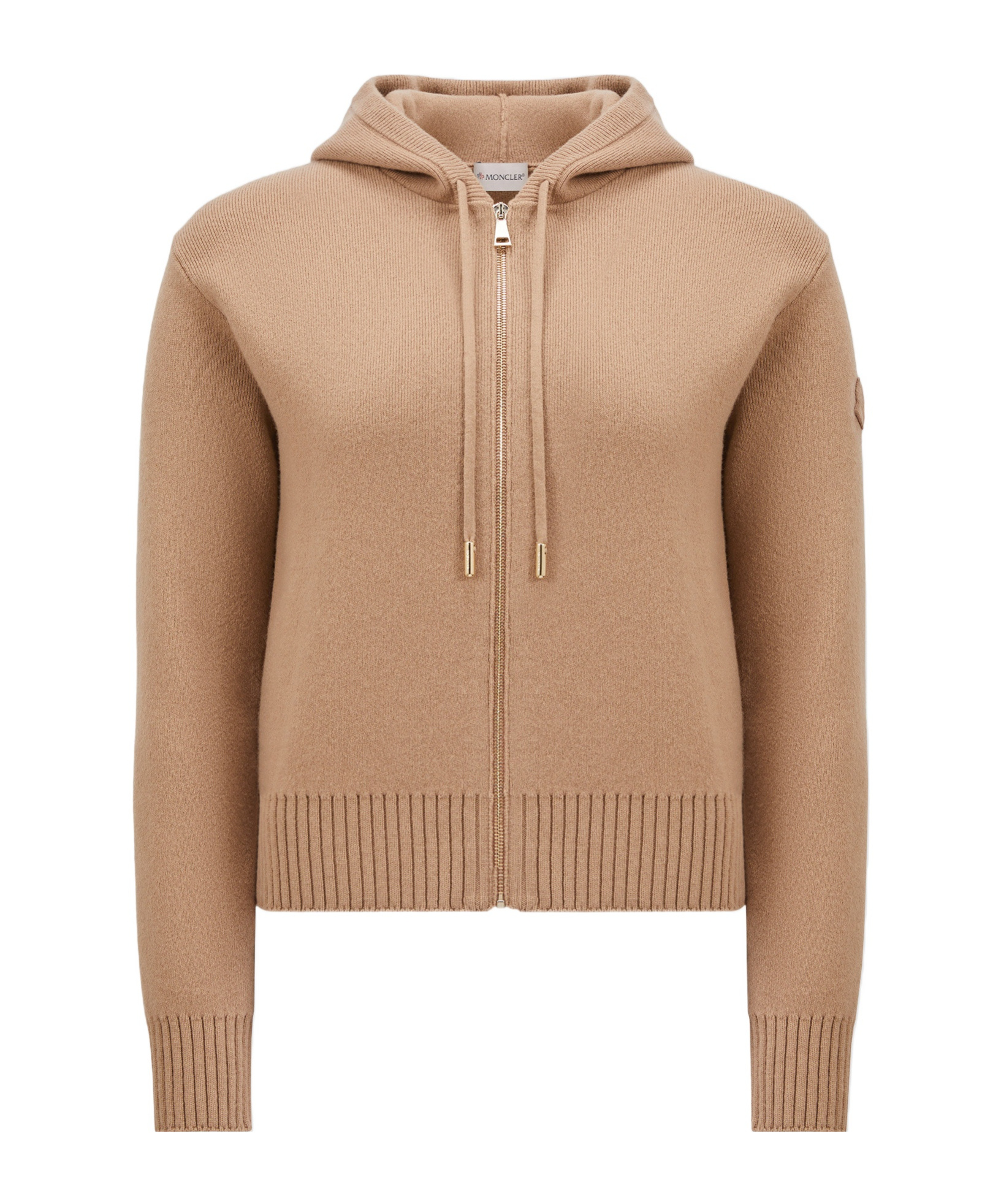 Moncler Cardigan Zippé En Laine Et Cachemire In Nude