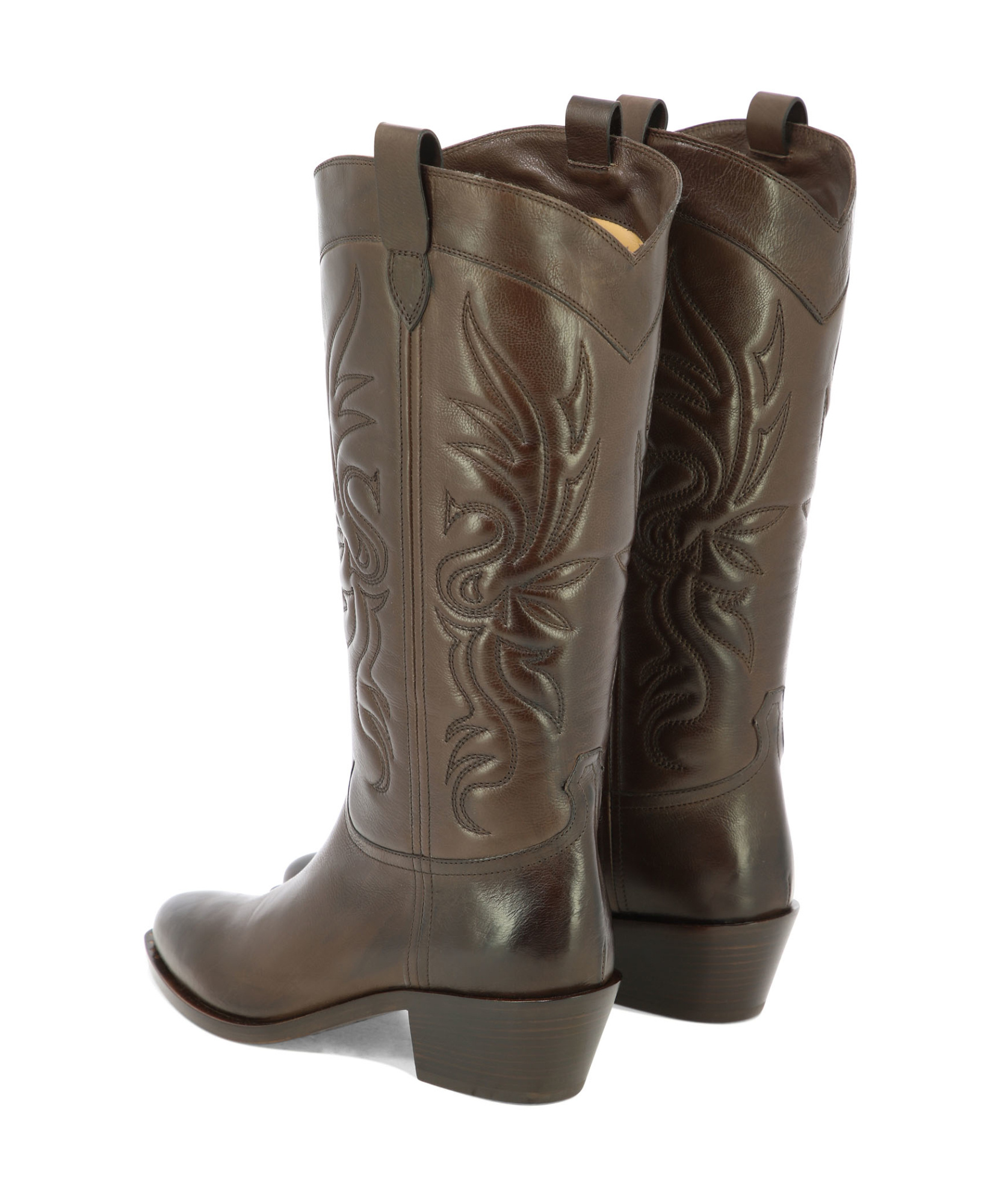 Sartore Intricate Stitch Texan Ankle Boots In Gray
