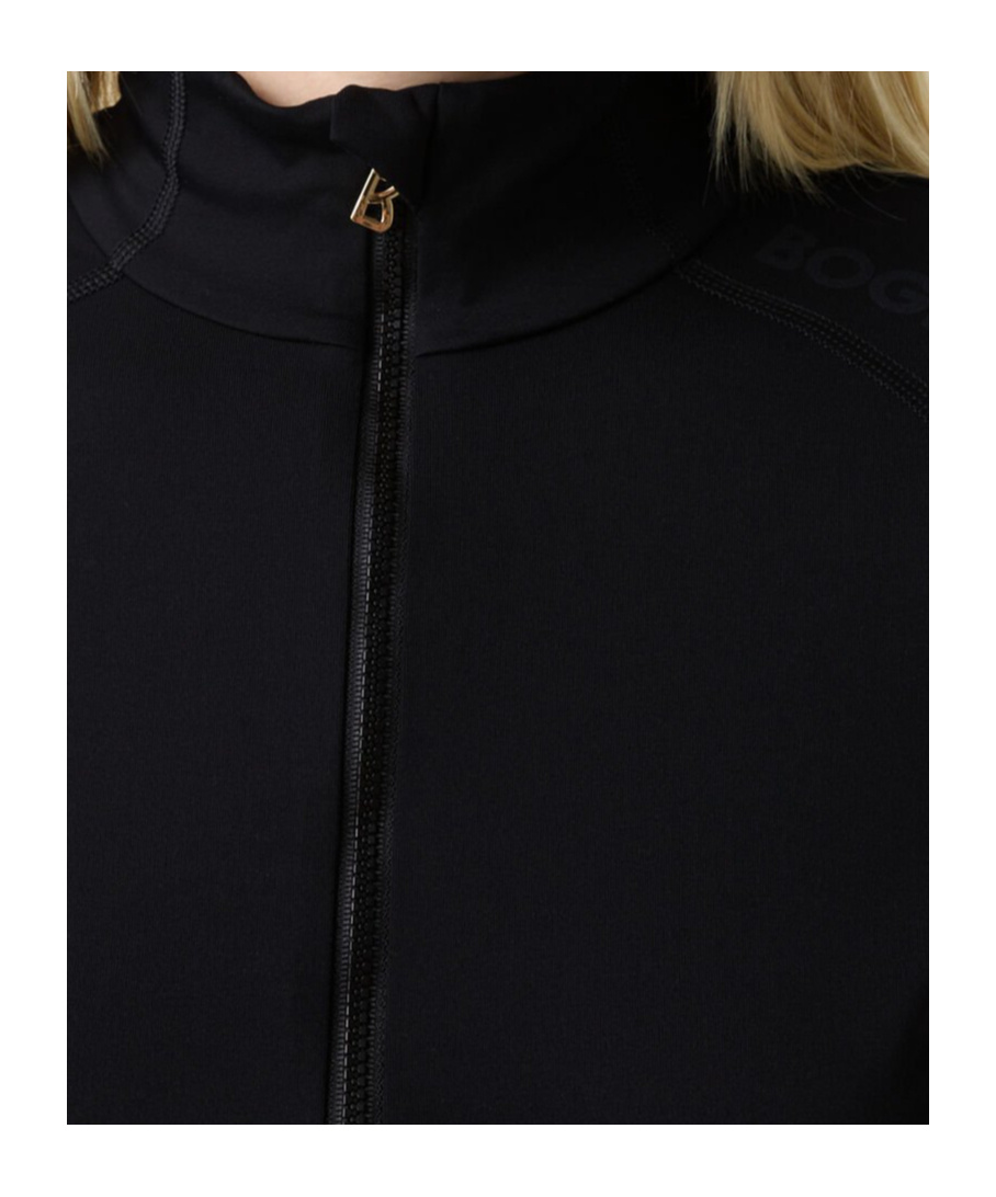 Bogner High-neck Zip-up Top In Black