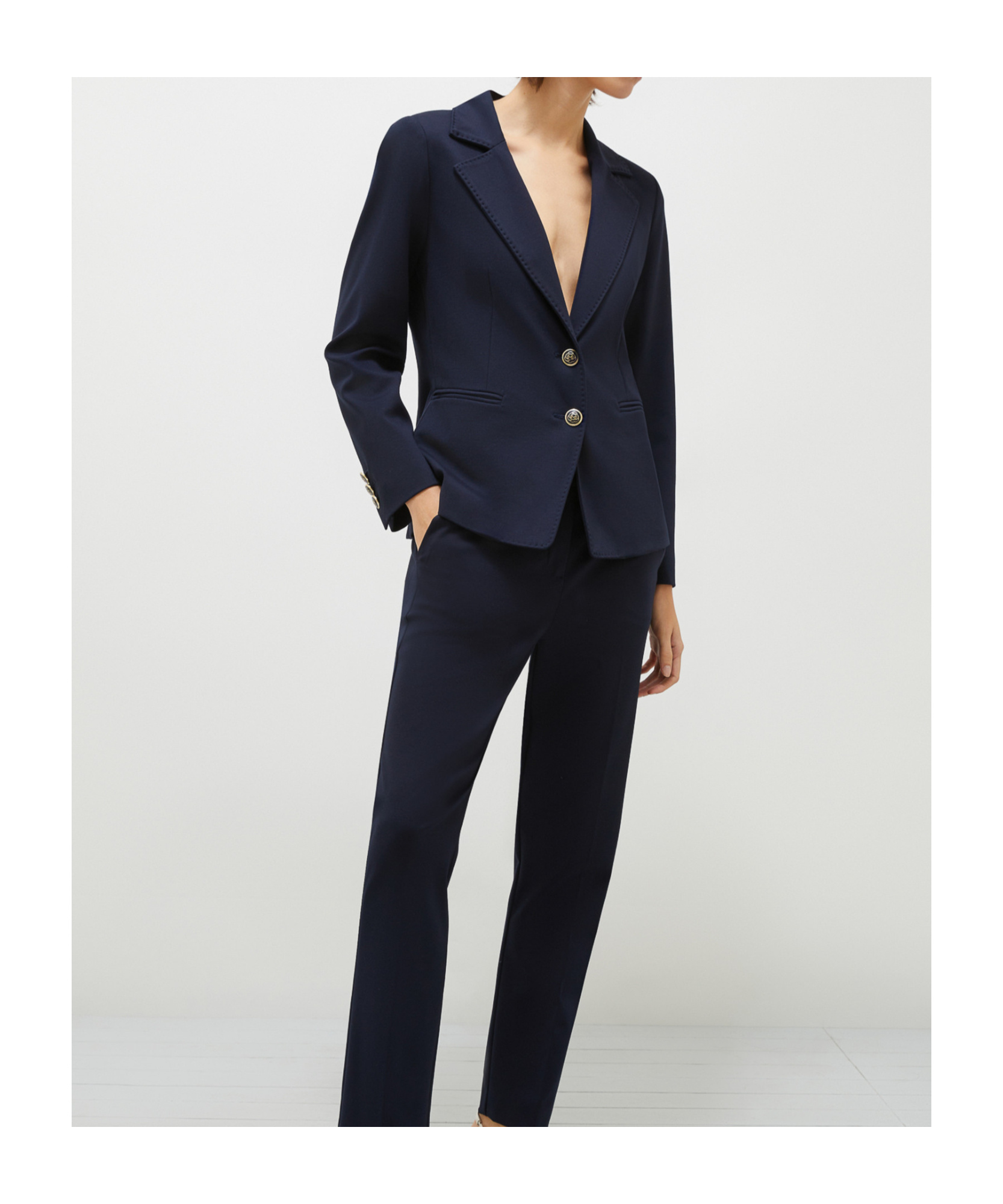 Marella Milano-knit Jersey Blazer - Navy In Black