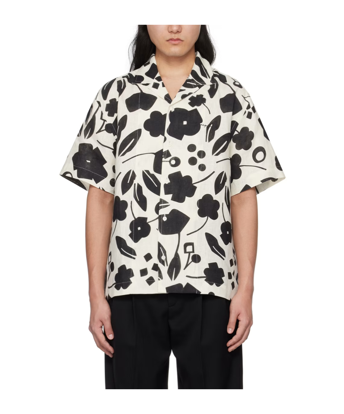 Jacquemus Graphic Print Short-sleeved Shirt In Black