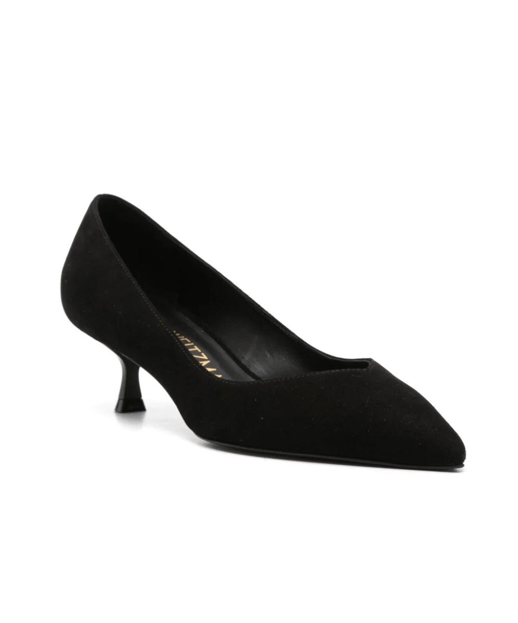 Stuart Weitzman Stuart Suede Kitten Pumps In Black