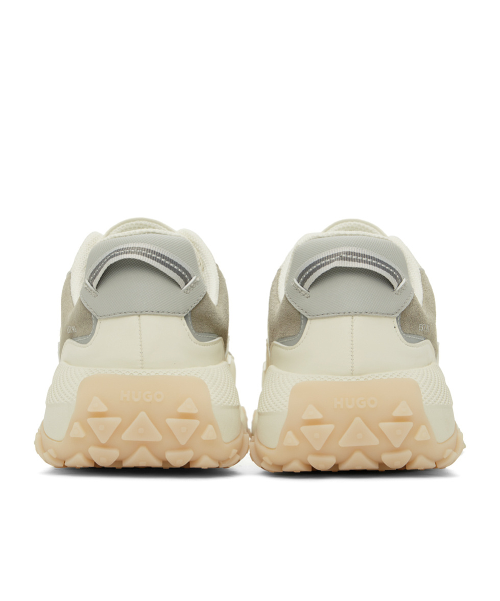 Shop Hugo Boss Mesh-panelled Chunky Sneakers In White