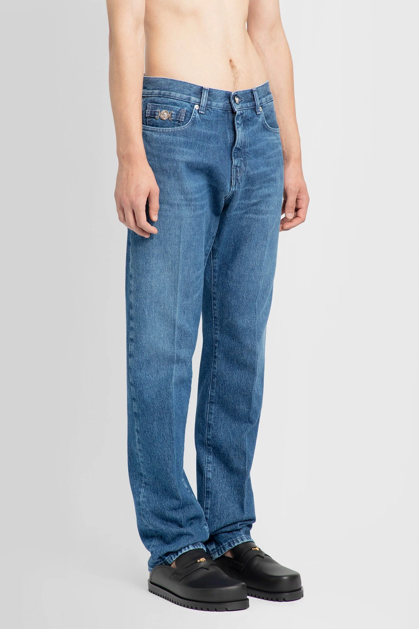 Versace Men's Regular Fit Jeans In Blue