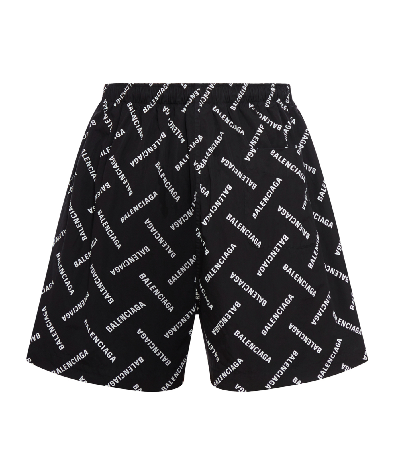 Balenciaga Cotton Shorts With Allover Logo In Black