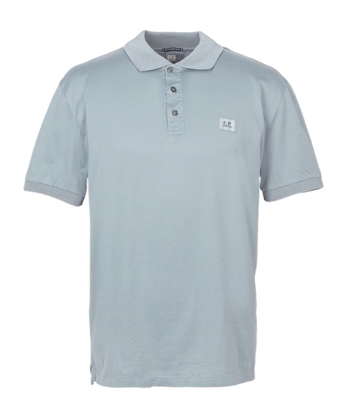 C.p. Company Logo-patch Polo Shirt In Blue