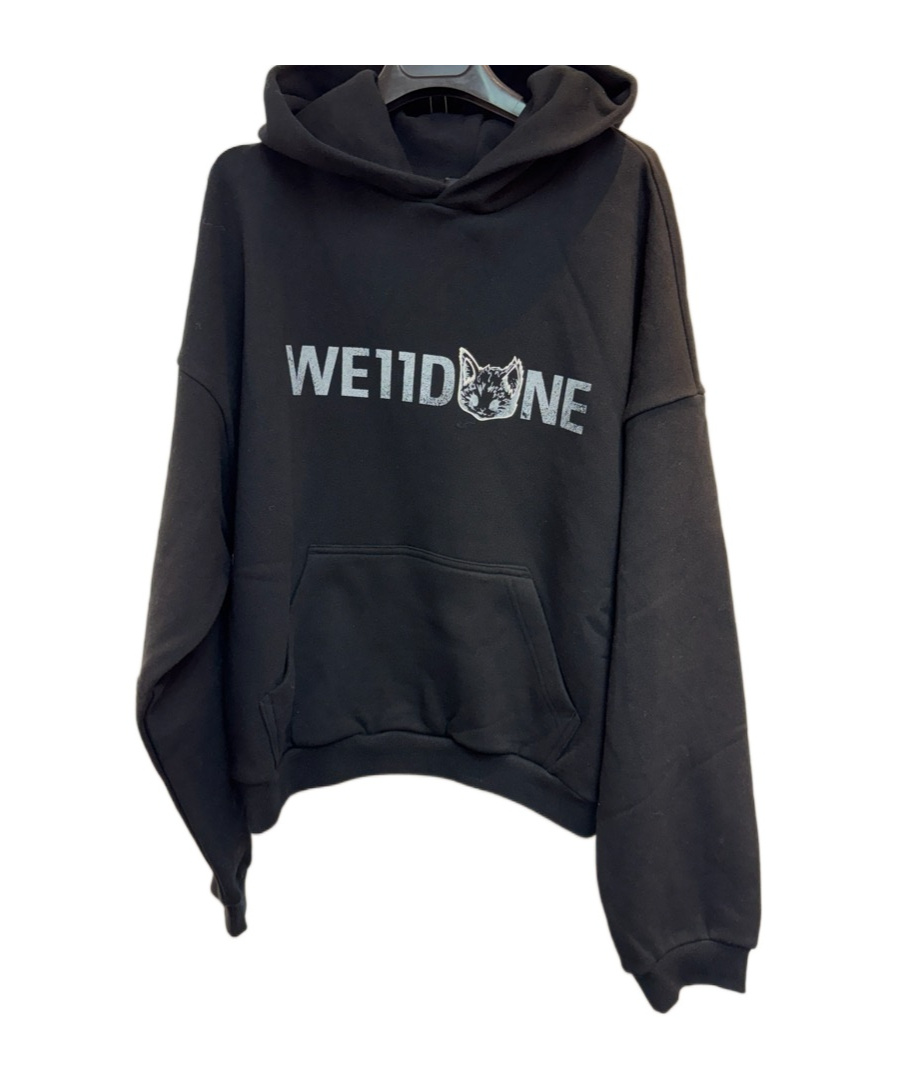 We11 Done Long-sleeved Hooded Sweatshirt In Black