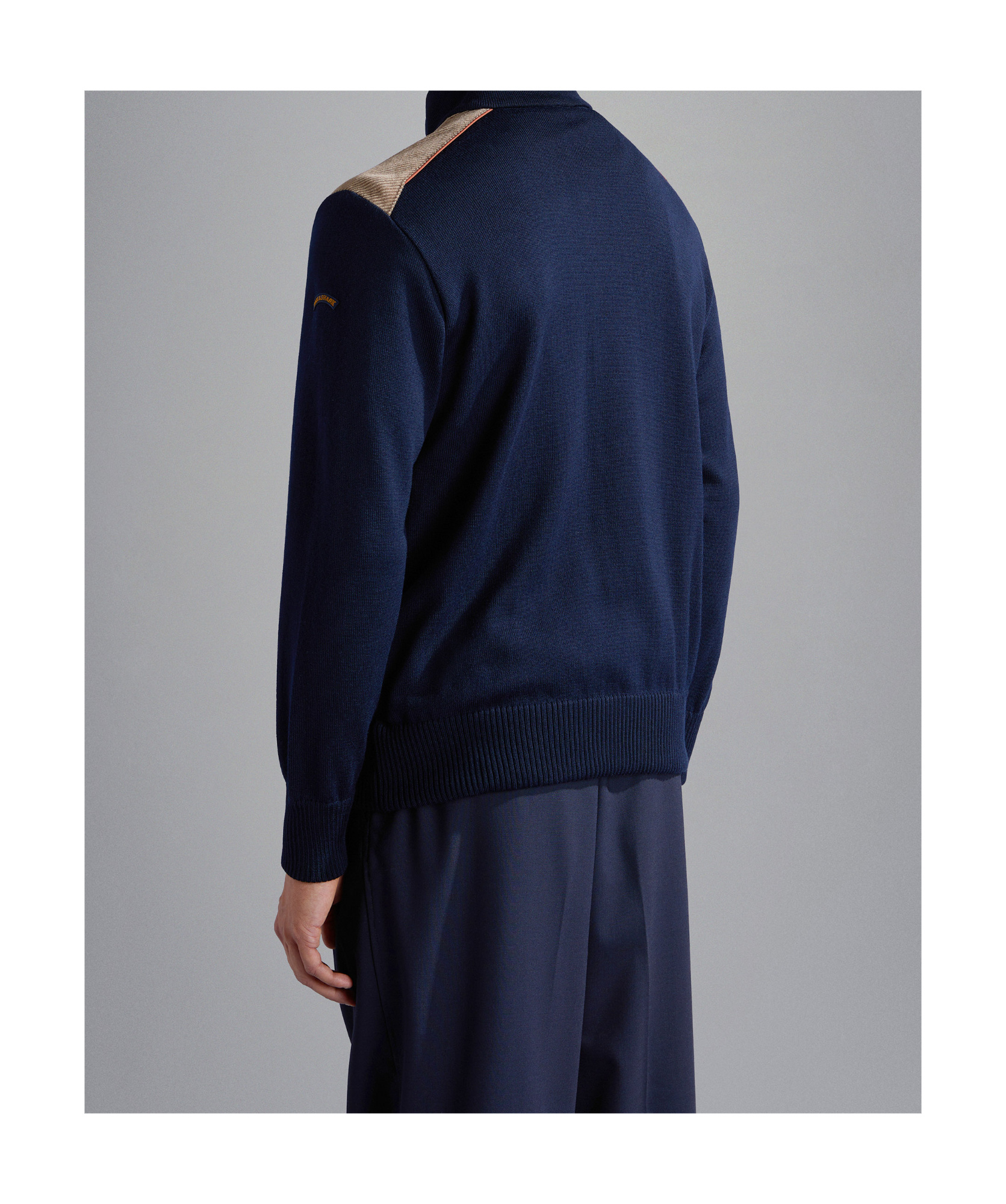 Paul & Shark High Collar Zipped Cardigan In Black