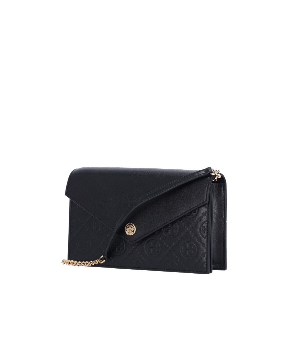Tory Burch T Monogram Envelope Chain Wallet In Black