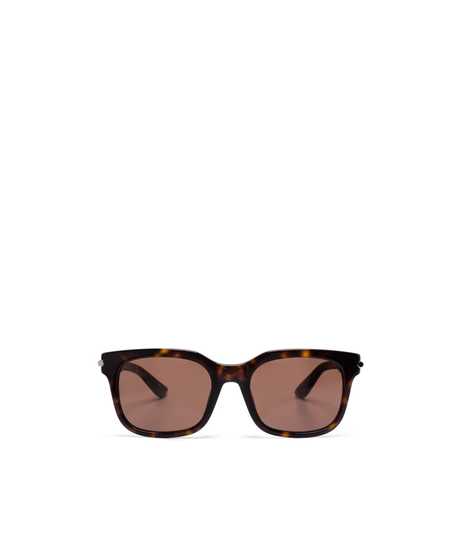 Alexander Mcqueen City T-bar Rectangular Sunglasses In Havana Brown