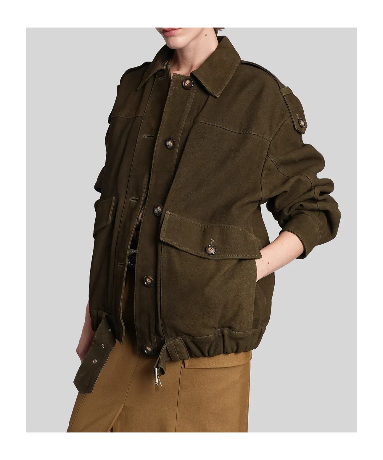 Iro Barrie Buttoned Jacket In Brown