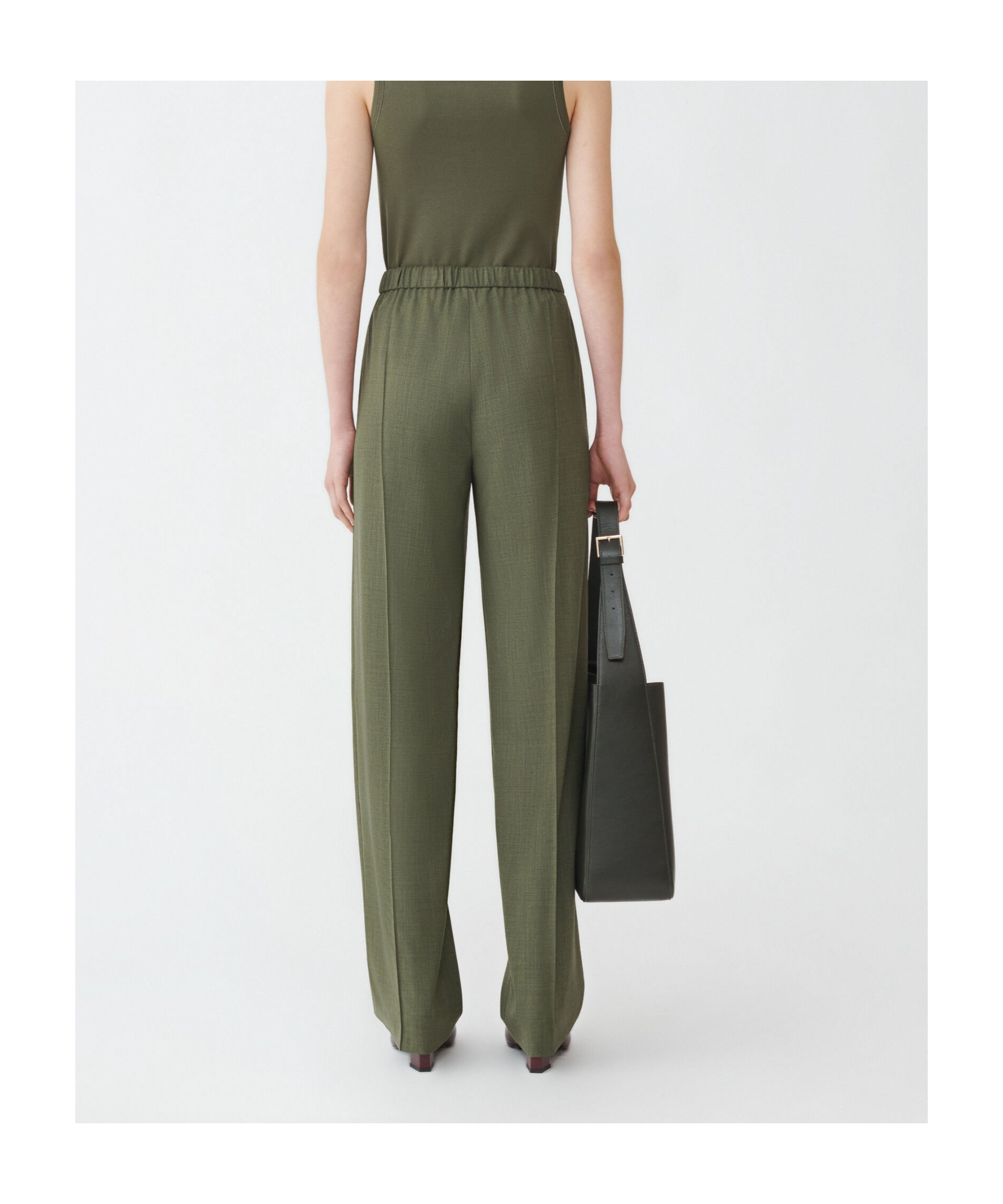 Fabiana Filippi Bistretch Wool Jogging Fit Trousers In Green