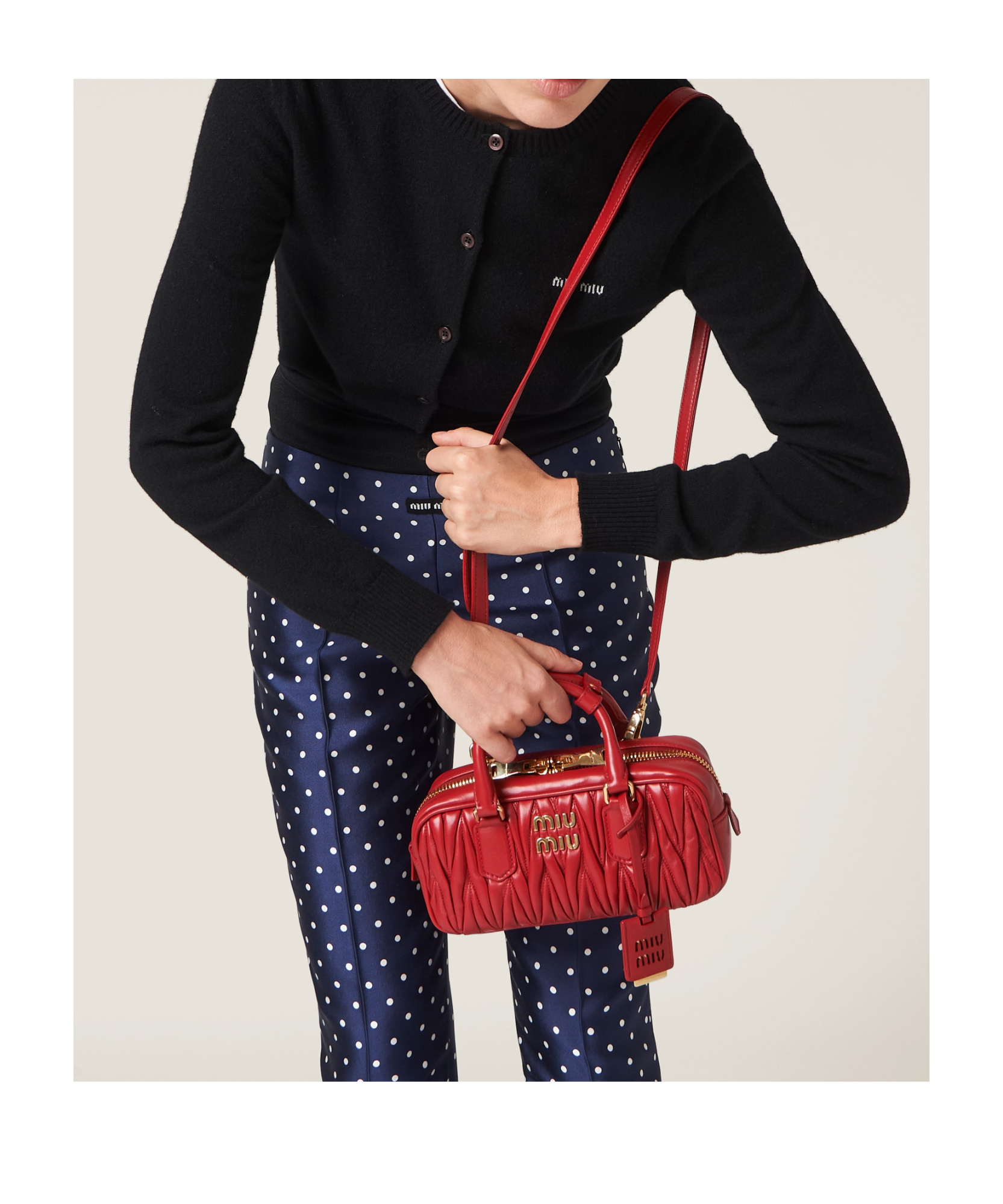 Miu Miu Arcadie Matelasse Bag In Red