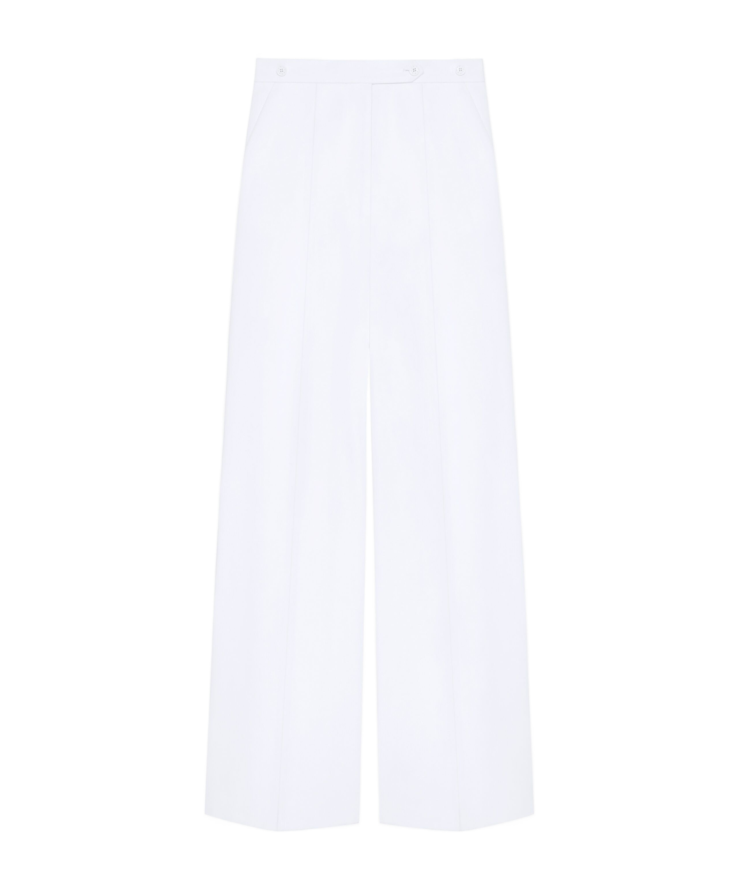 Givenchy White Pleated Cotton Trousers In White
