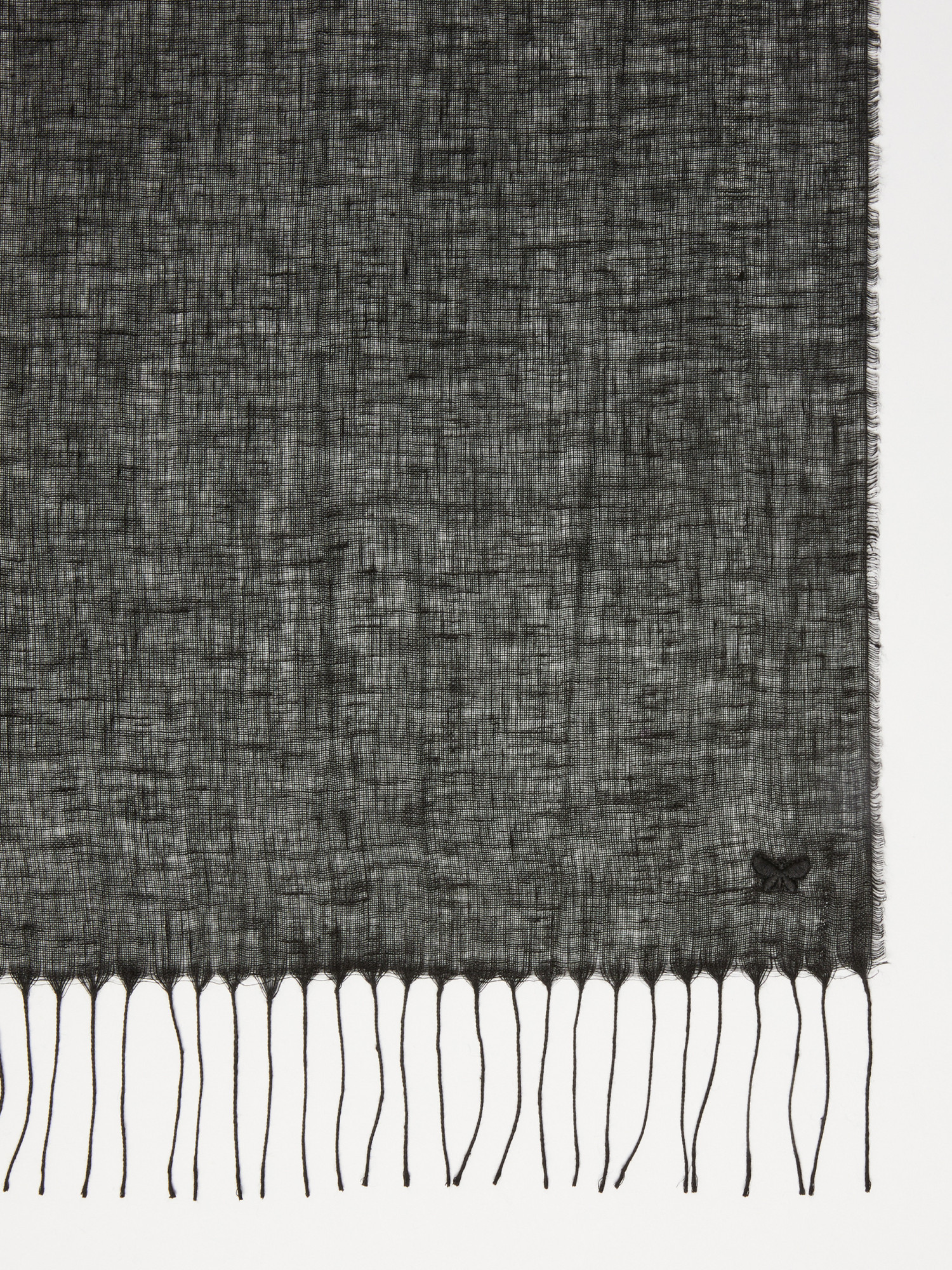 Weekend Max Mara Fringed Scarf In Black