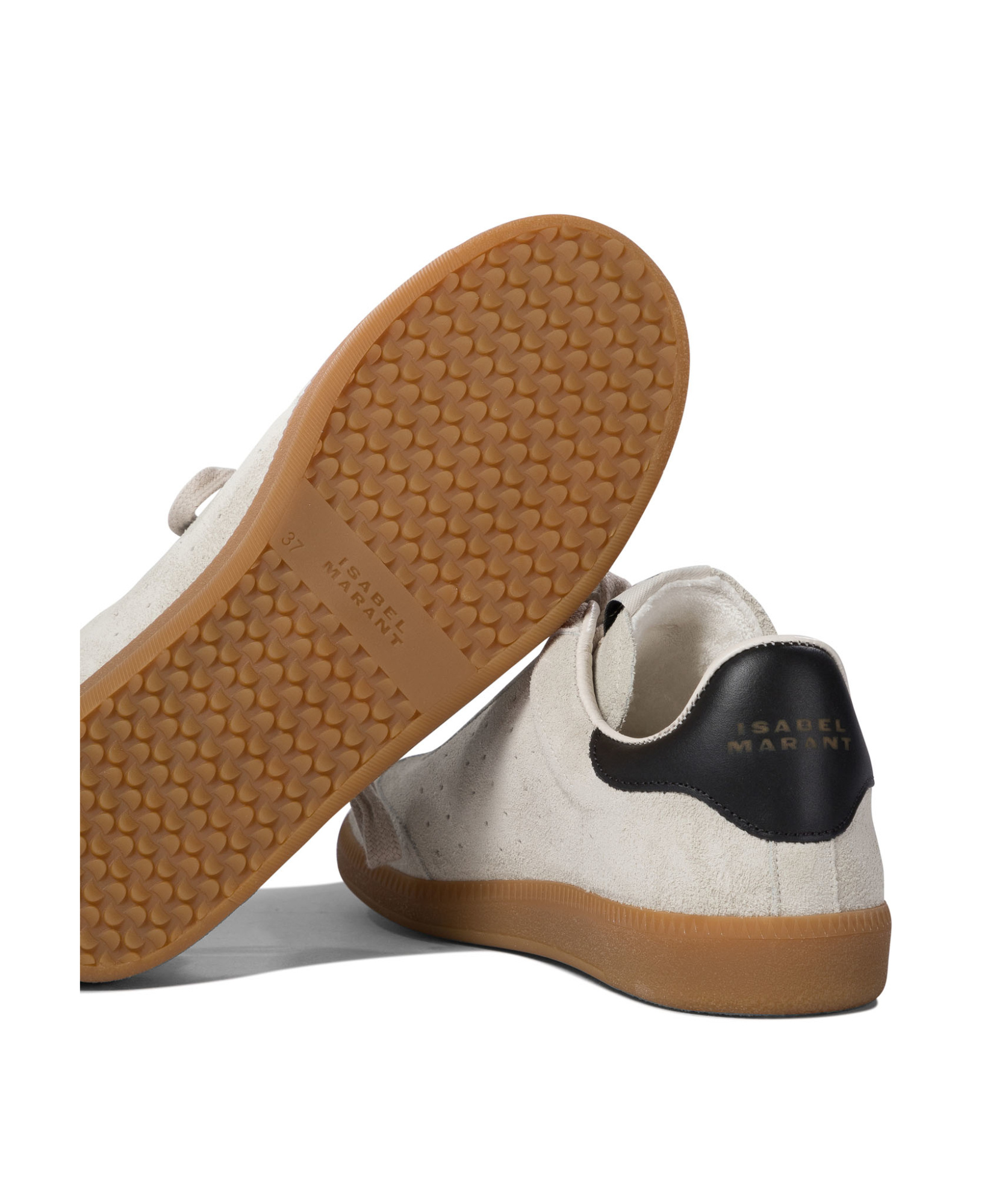 Isabel Marant Suede Sneakers With Branded Heel Counter In White