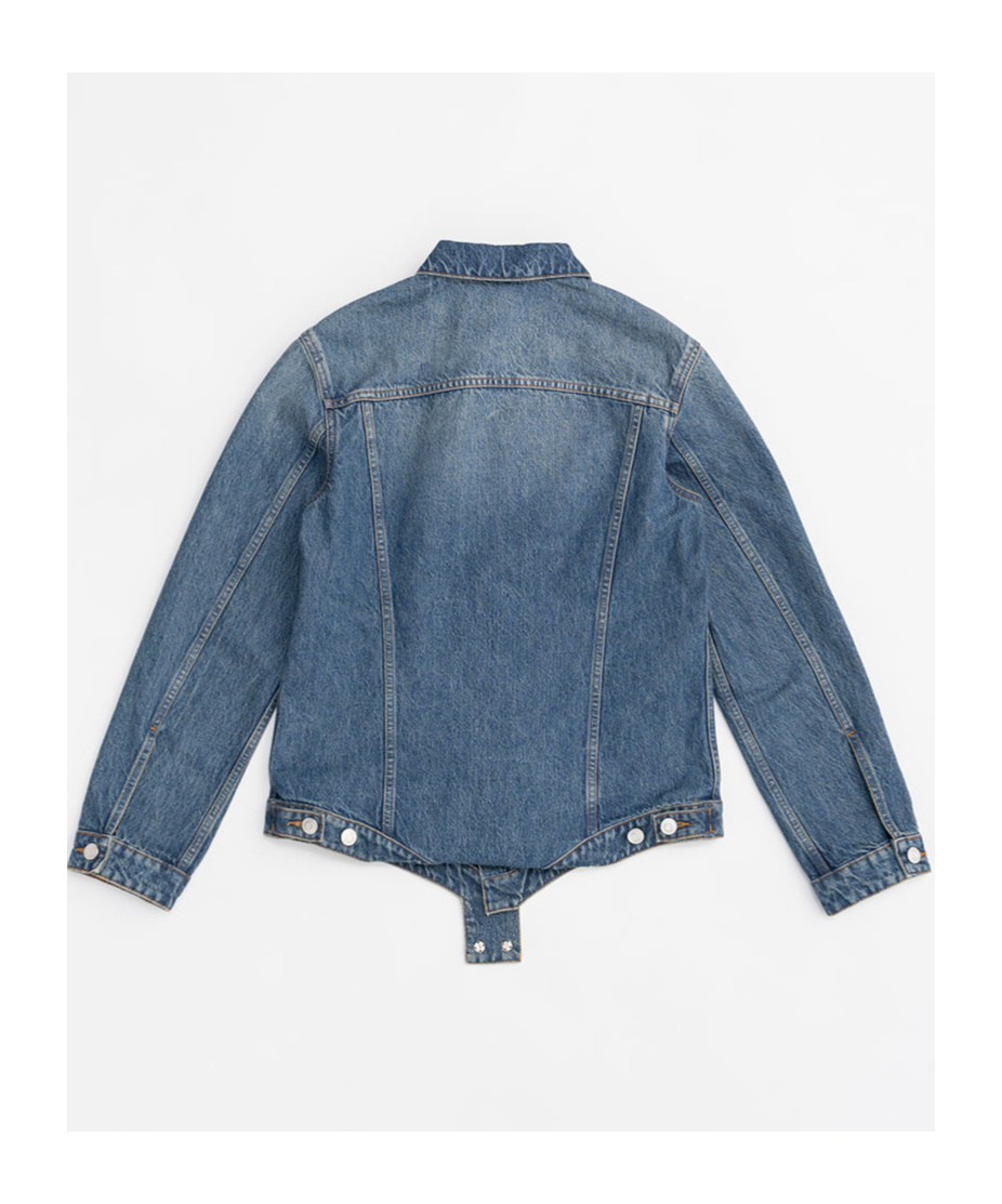 Coperni Tight-shaped Denim Jacket In Blue