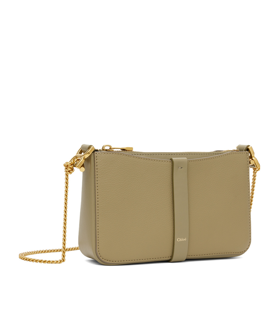 Chloé Mini Marcie Leather Shoulder Bag In Green