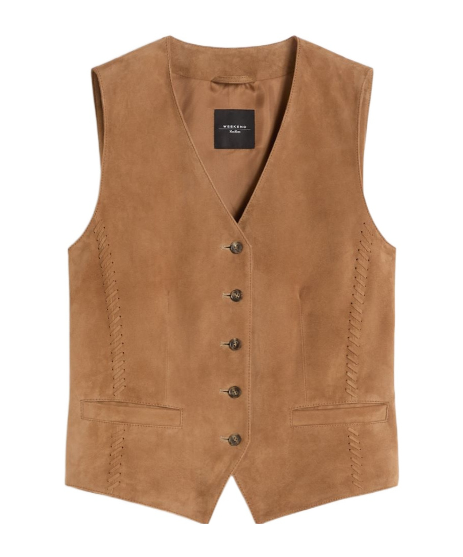 Weekend Max Mara V-neck Vest In Brown
