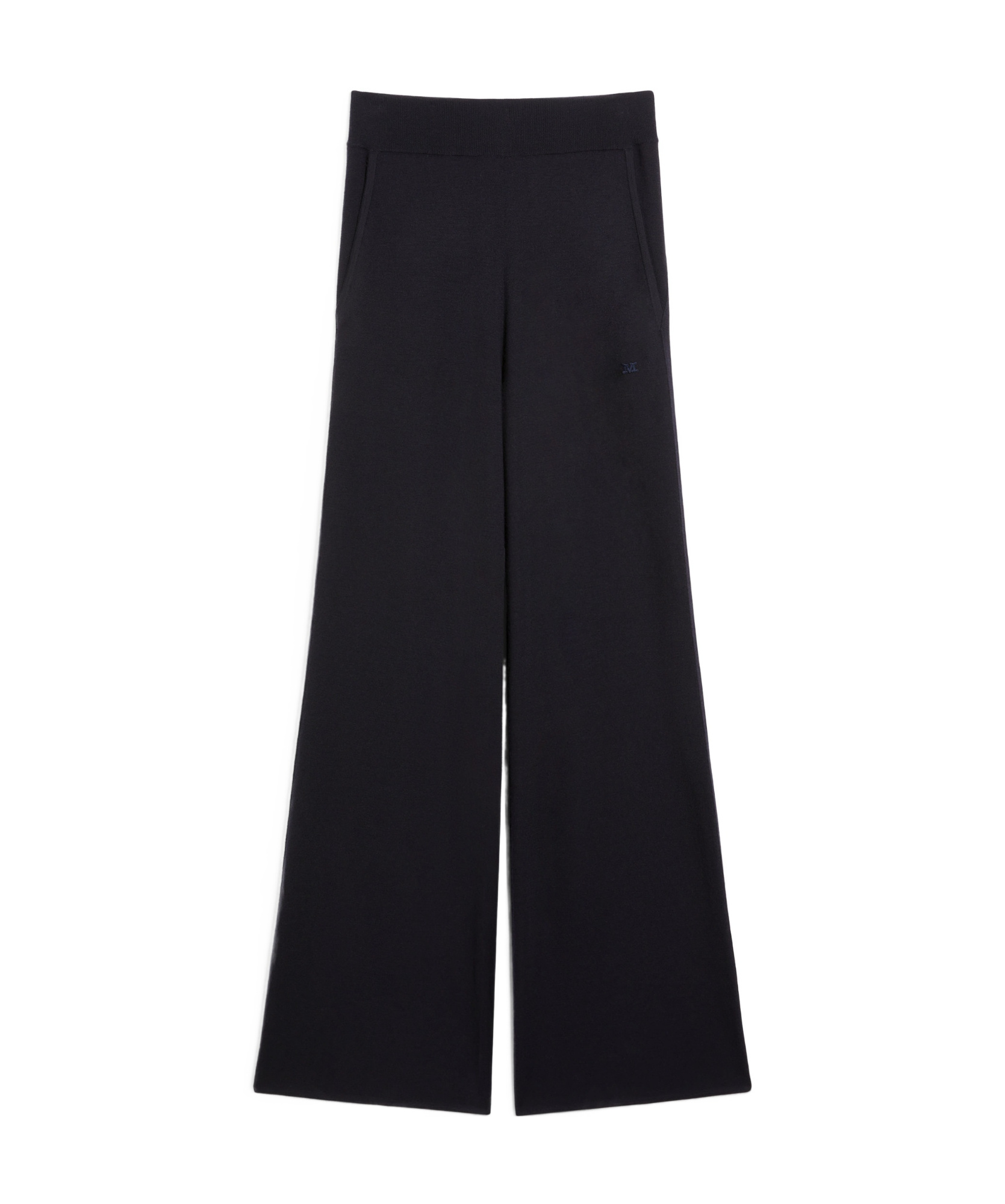Max Mara Wide-leg Wool Gauze Trousers In Black