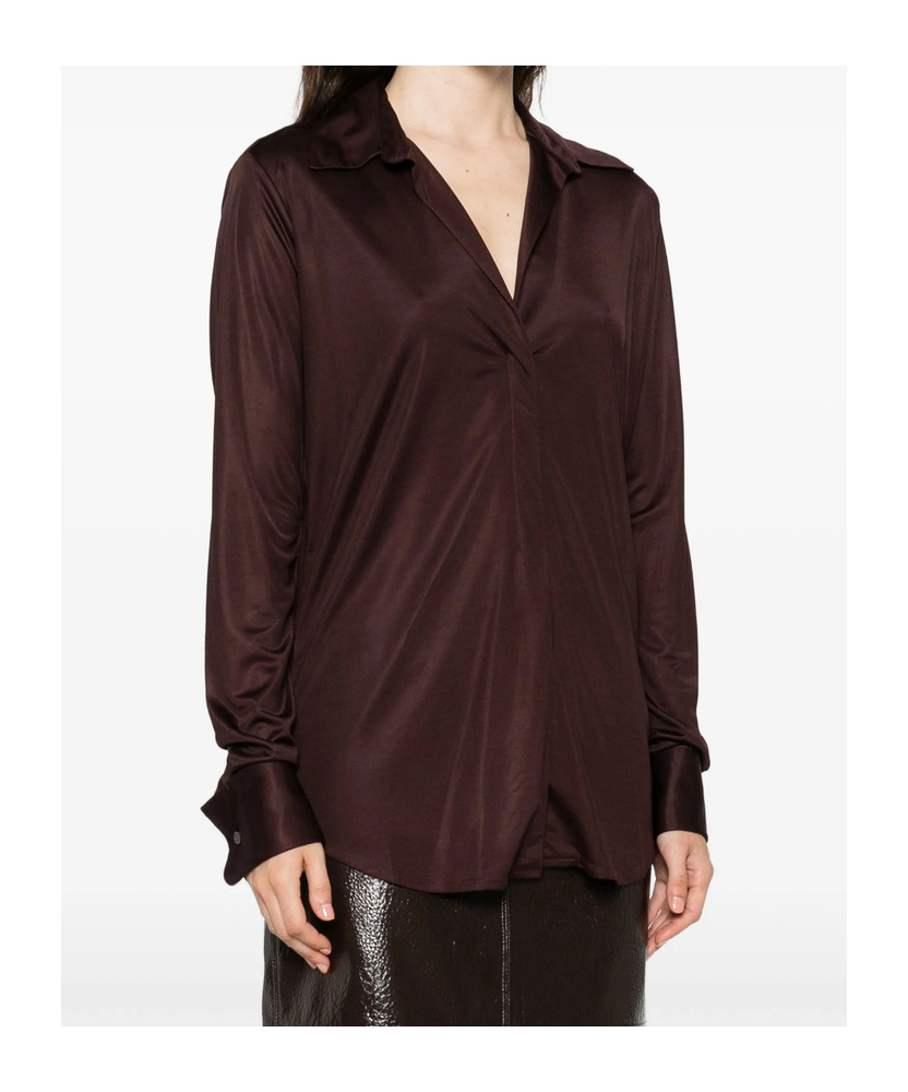 Dries Van Noten Long Sleeve Shirt In Brown