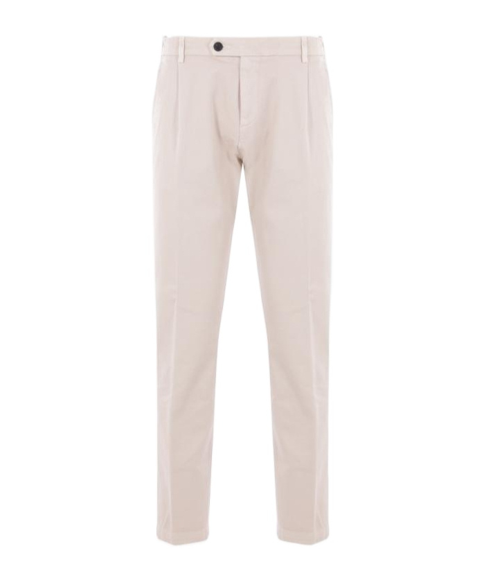 Eleventy Belt Loop Casual Pants In White