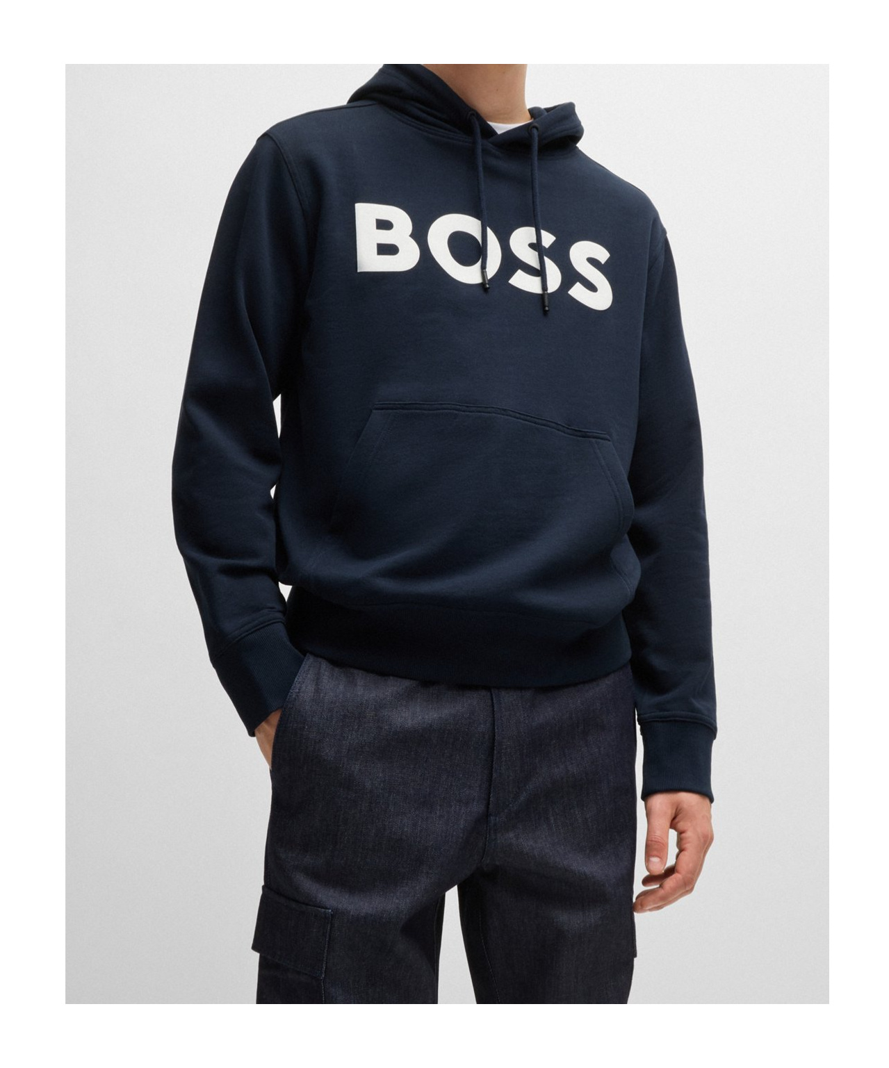 Shop Hugo Boss Logo-print Hoodie In Black
