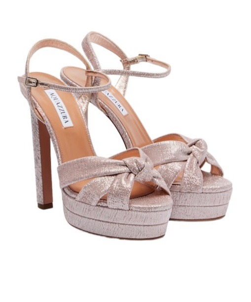 Aquazzura Platform Sandals In Nude