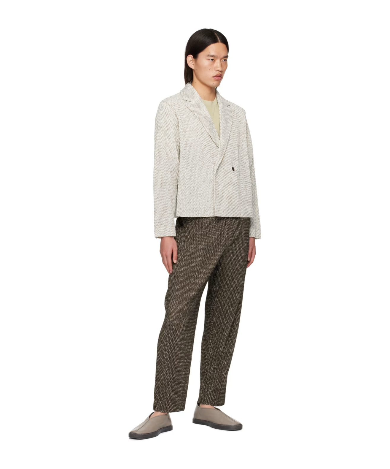 ISSEY MIYAKE DOUBLE-BREASTED BLAZER