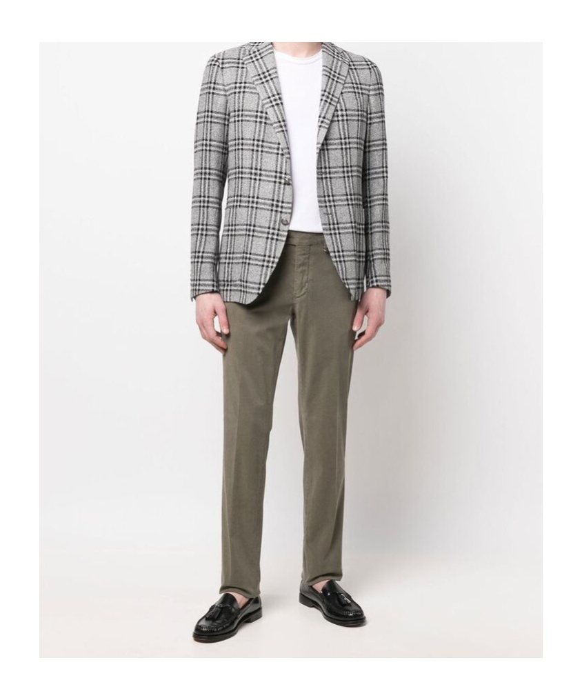 Canali Belt-loop Casual Pants In Green